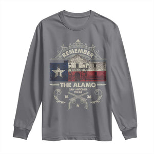 Texas Remember The Alamo San Antonio Pride Long Sleeve Shirt Texas History TS11 Charcoal Print Your Wear