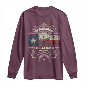 Texas Remember The Alamo San Antonio Pride Long Sleeve Shirt Texas History TS11 Maroon Print Your Wear