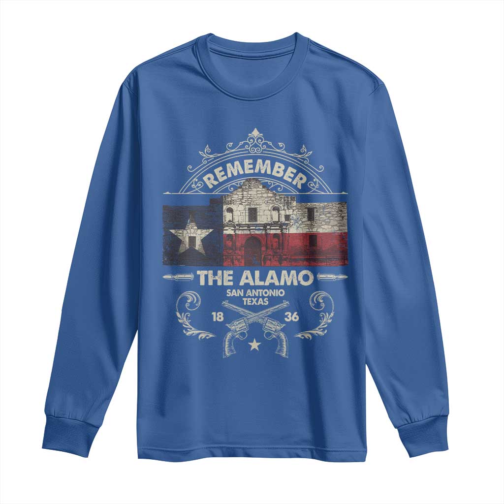 Texas Remember The Alamo San Antonio Pride Long Sleeve Shirt Texas History TS11 Royal Blue Print Your Wear