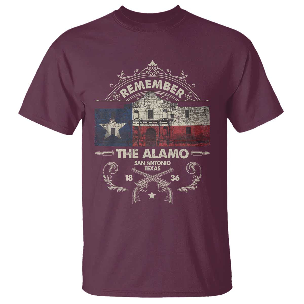Texas Remember The Alamo San Antonio Pride T Shirt Texas History TS11 Maroon Print Your Wear
