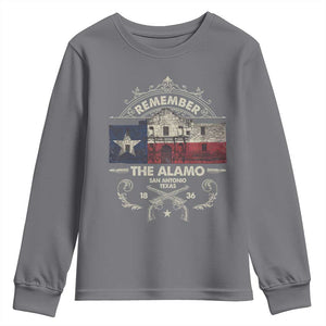 Texas Remember The Alamo San Antonio Pride Youth Sweatshirt Texas History TS11 Charcoal Print Your Wear