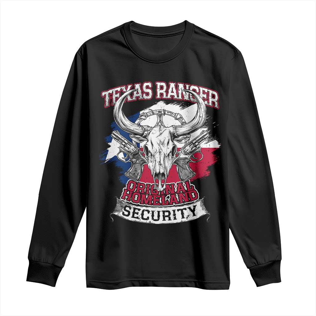 Texas Ranger Original Homeland Security Long Sleeve Shirt History Of Texas TS11 Black Print Your Wear