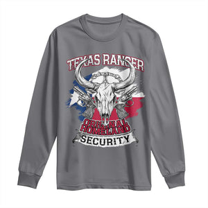 Texas Ranger Original Homeland Security Long Sleeve Shirt History Of Texas TS11 Charcoal Print Your Wear