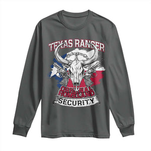 Texas Ranger Original Homeland Security Long Sleeve Shirt History Of Texas TS11 Dark Heather Print Your Wear