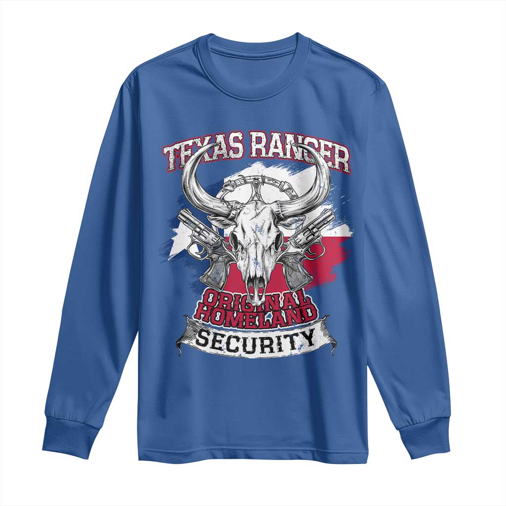 Texas Ranger Original Homeland Security Long Sleeve Shirt History Of Texas TS11 Royal Blue Print Your Wear