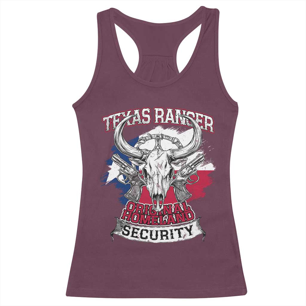 Texas Ranger Original Homeland Security Racerback Tank Top History Of Texas TS11 Maroon Print Your Wear