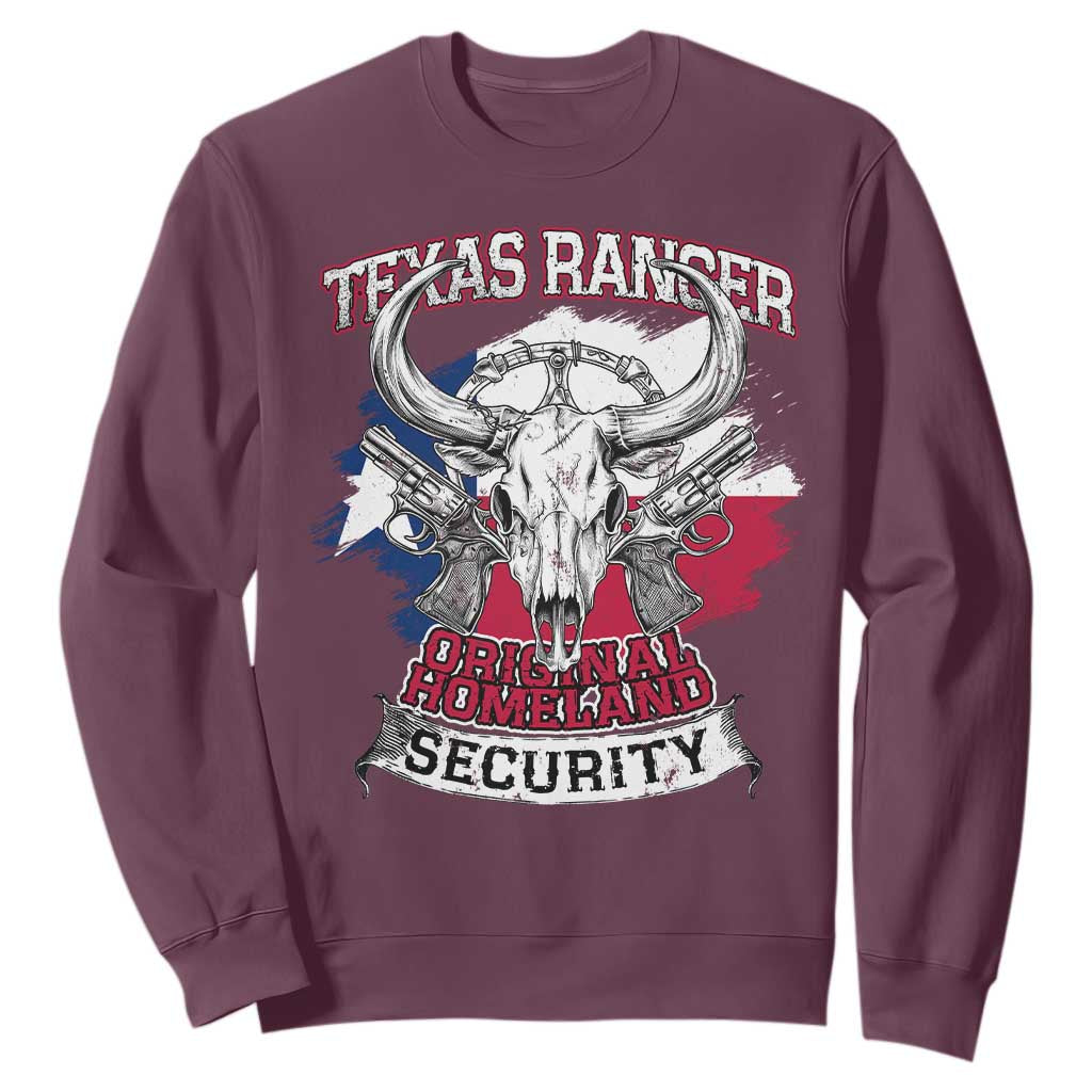 Texas Ranger Original Homeland Security Sweatshirt History Of Texas TS11 Maroon Print Your Wear