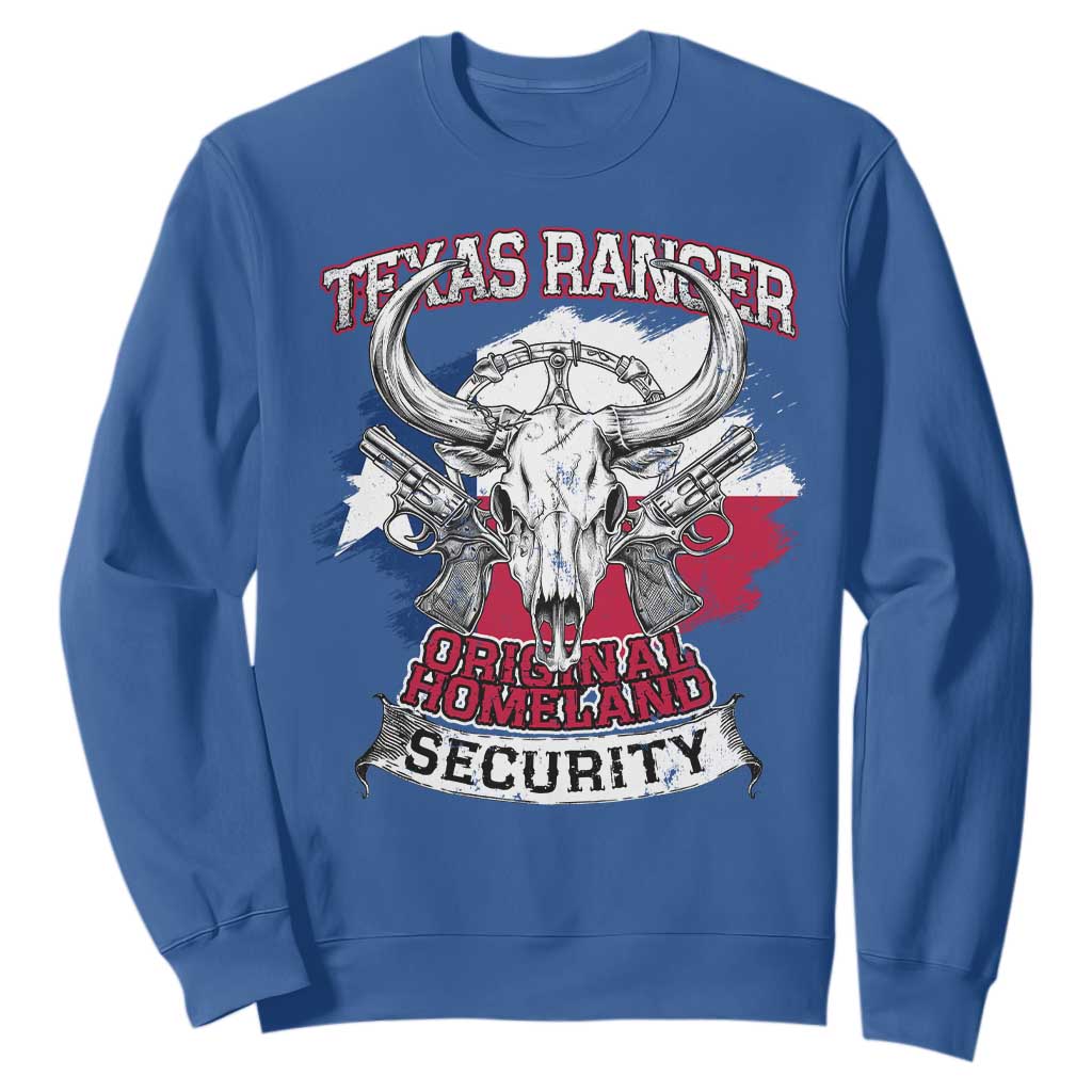 Texas Ranger Original Homeland Security Sweatshirt History Of Texas TS11 Royal Blue Print Your Wear
