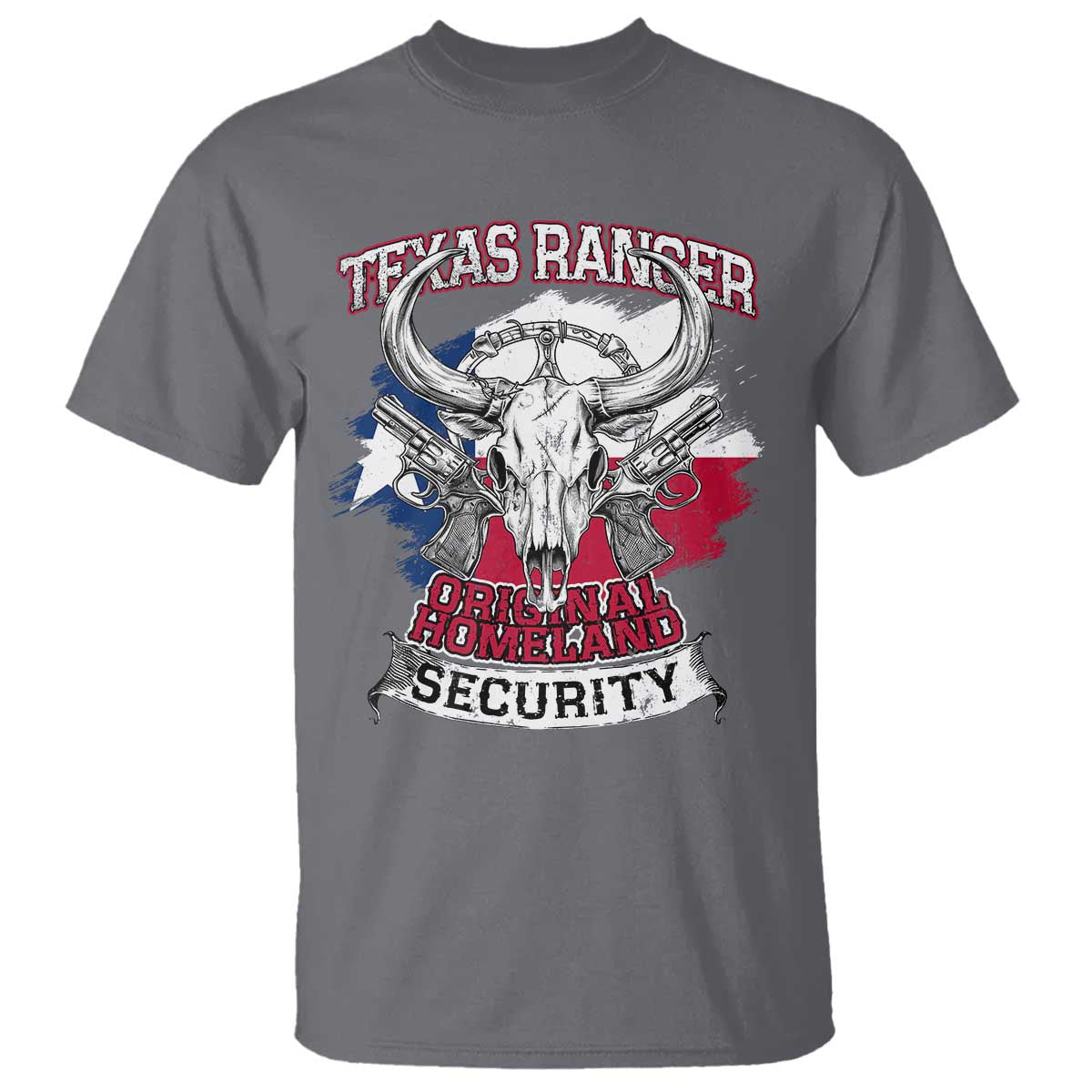 Texas Ranger Original Homeland Security T Shirt History Of Texas TS11 Charcoal Print Your Wear