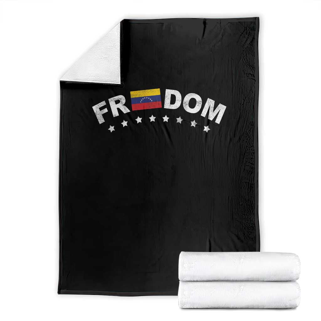 Freedom For Venezuela Throw Blanket Venezuelan Flag Eight Stars Bandera TS11 Black Print Your Wear