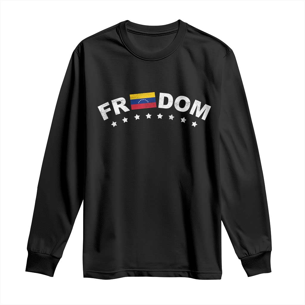 Freedom For Venezuela Long Sleeve Shirt Venezuelan Flag Eight Stars Bandera TS11 Black Print Your Wear