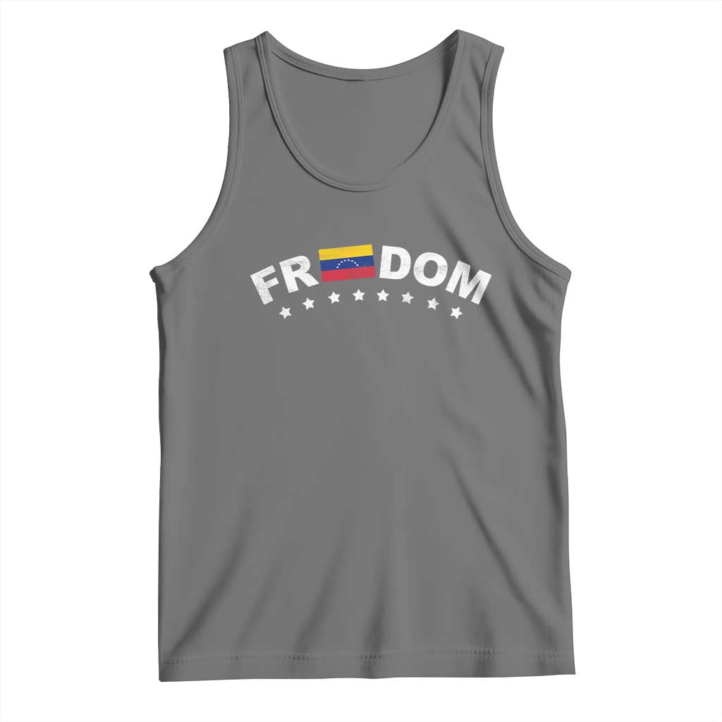 Freedom For Venezuela Tank Top Venezuelan Flag Eight Stars Bandera TS11 Black Heather Print Your Wear