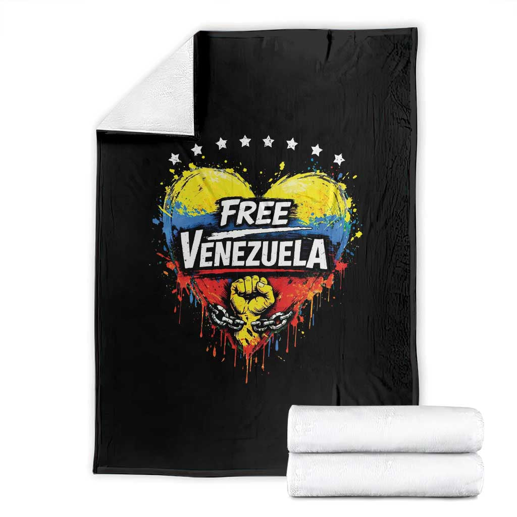Free Venezuela Throw Blanket Freedom Venezuelan Flag Hand Fist Graphic TS11 Black Print Your Wear