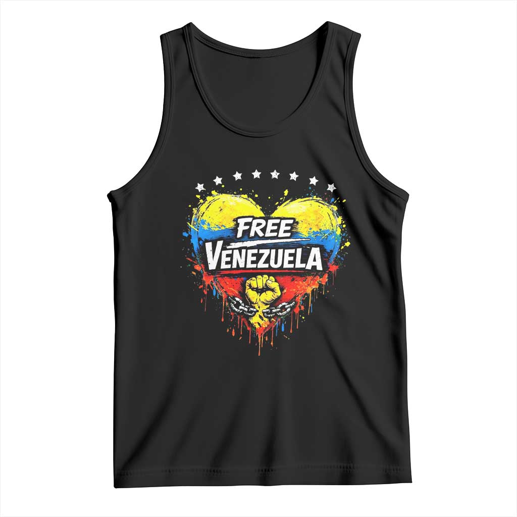 Free Venezuela Tank Top Freedom Venezuelan Flag Hand Fist Graphic TS11 Black Print Your Wear