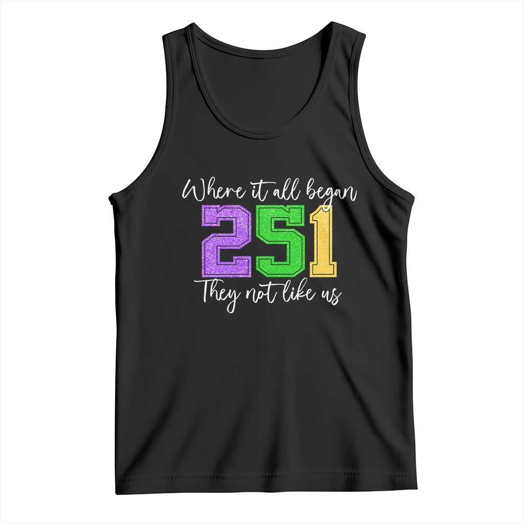 251 Mardi Gras Mobile Alabama Tank Top Where It All Began Fat Tuesday Carnival Glitter Print TS11 Black Print Your Wear