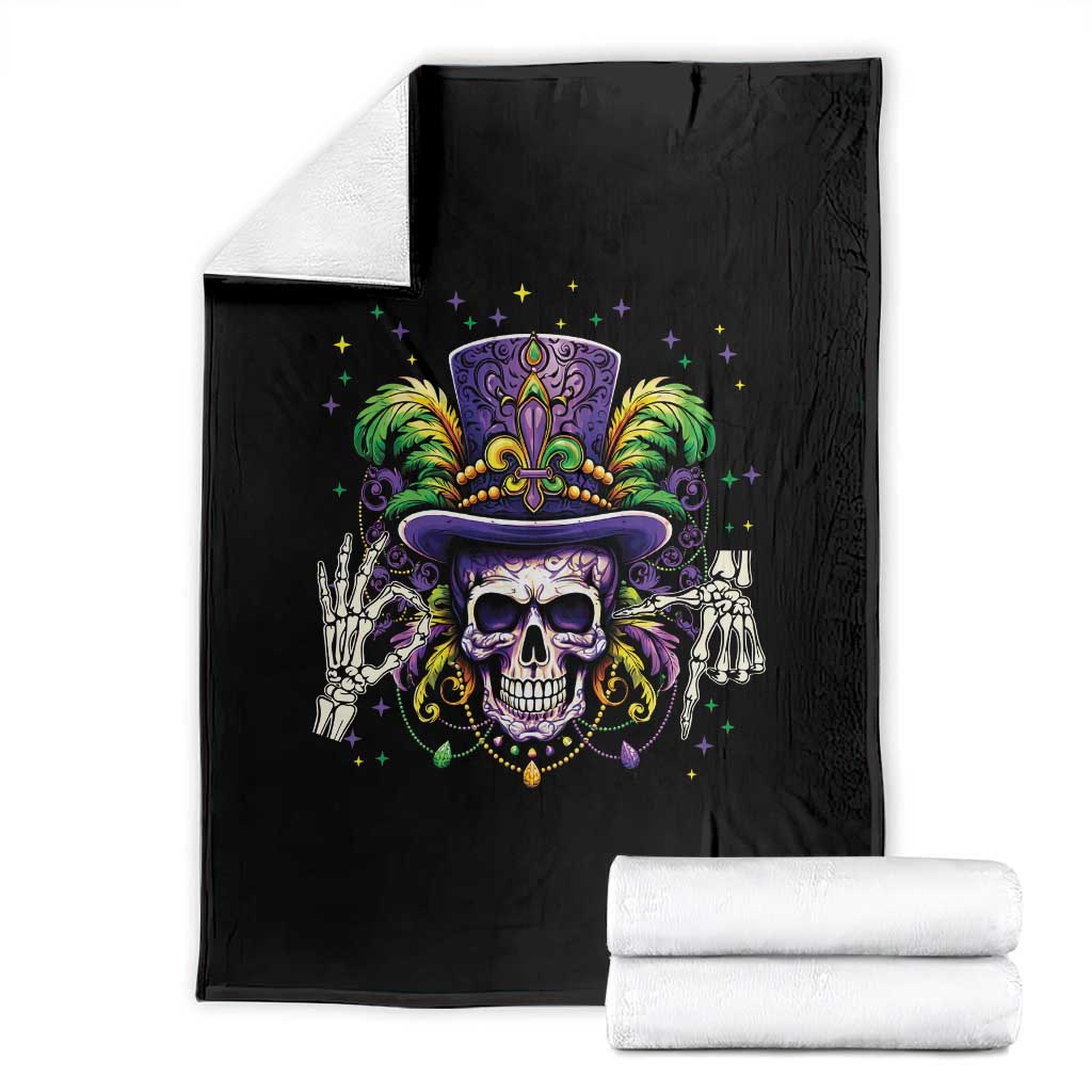 Mardi Gras Skull 67 Six Seven Meme New Orleans Witch Doctor Voodoo Throw Blanket TS11 Black Print Your Wear