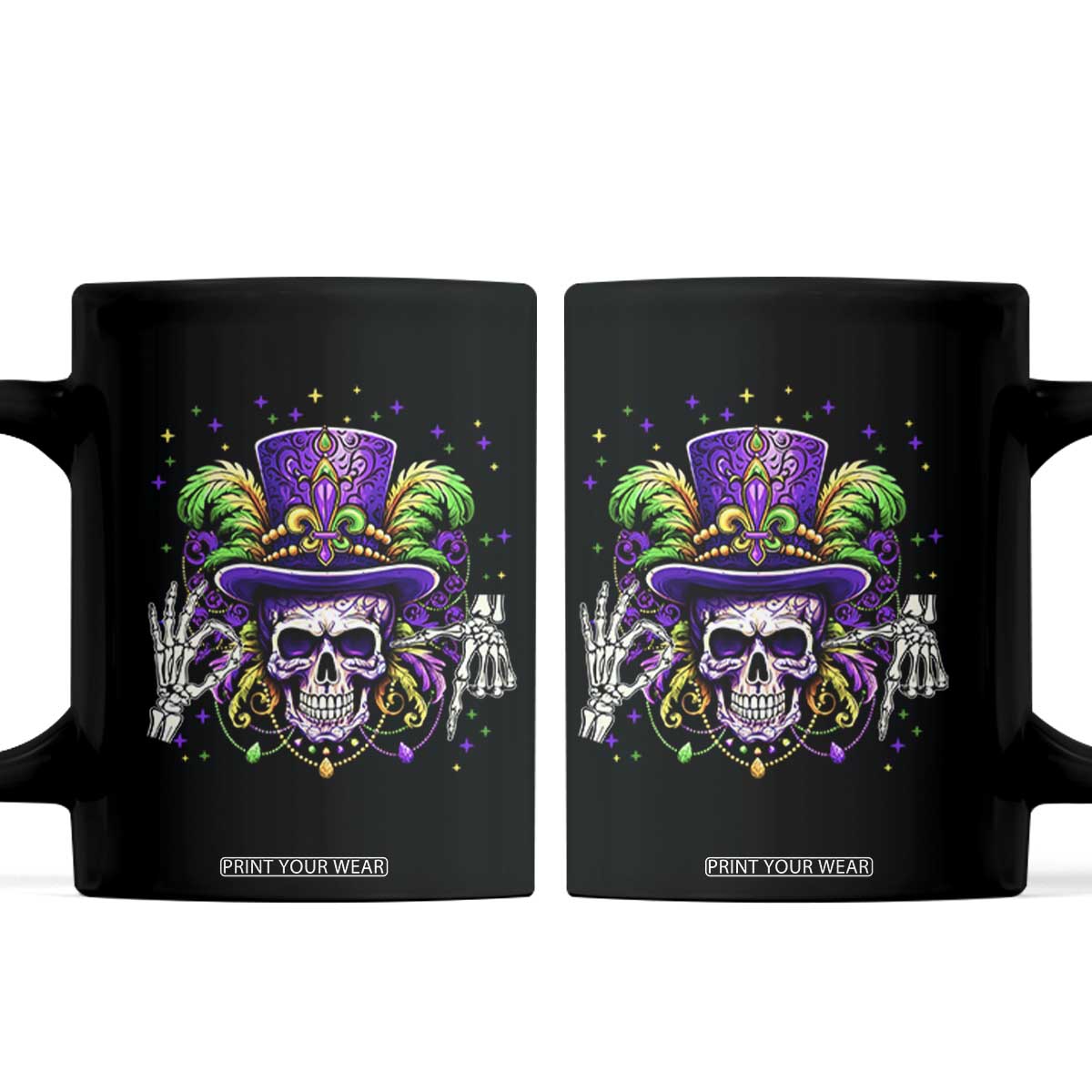 Mardi Gras Skull 67 Six Seven Meme New Orleans Witch Doctor Voodoo Coffee Mug TS11 Black Print Your Wear