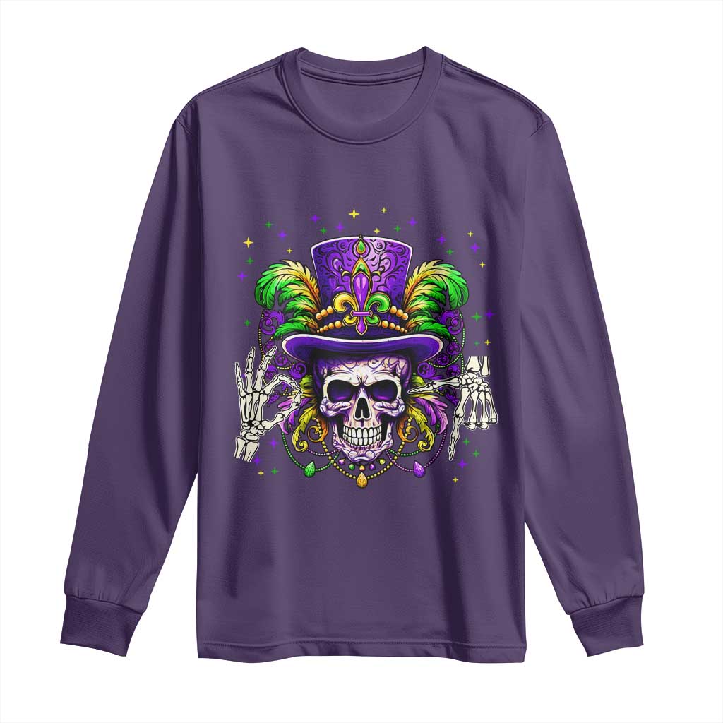 Mardi Gras Skull 67 Six Seven Meme New Orleans Witch Doctor Voodoo Long Sleeve Shirt TS11 Purple Print Your Wear