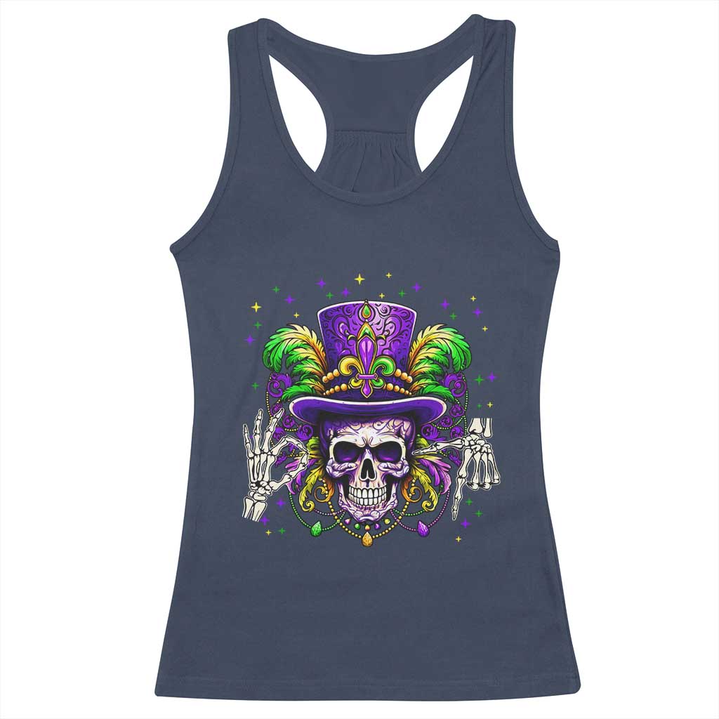 Mardi Gras Skull 67 Six Seven Meme New Orleans Witch Doctor Voodoo Racerback Tank Top TS11 Navy Print Your Wear