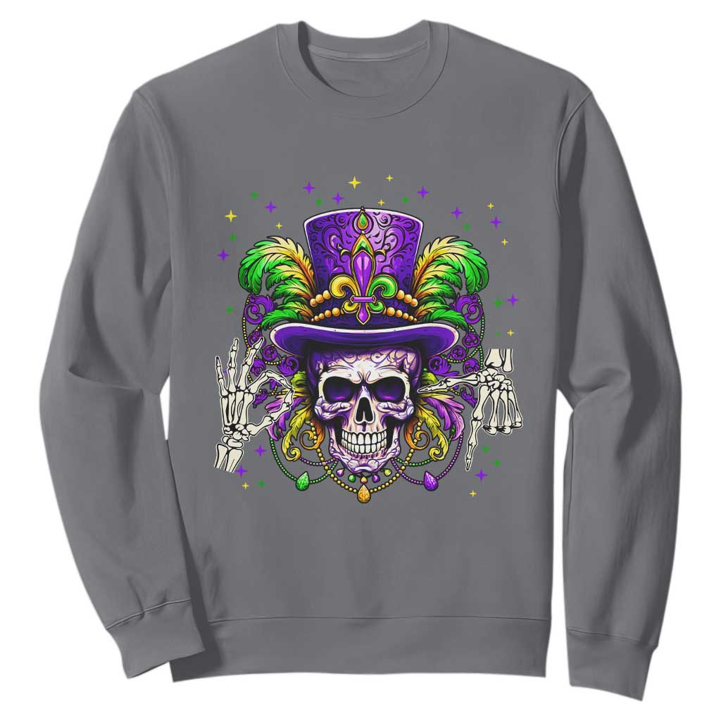 Mardi Gras Skull 67 Six Seven Meme New Orleans Witch Doctor Voodoo Sweatshirt TS11 Charcoal Print Your Wear