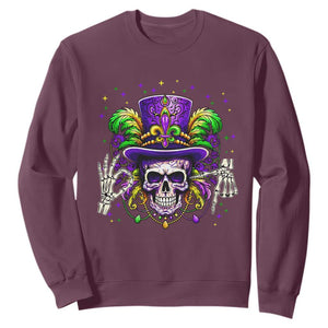 Mardi Gras Skull 67 Six Seven Meme New Orleans Witch Doctor Voodoo Sweatshirt TS11 Maroon Print Your Wear