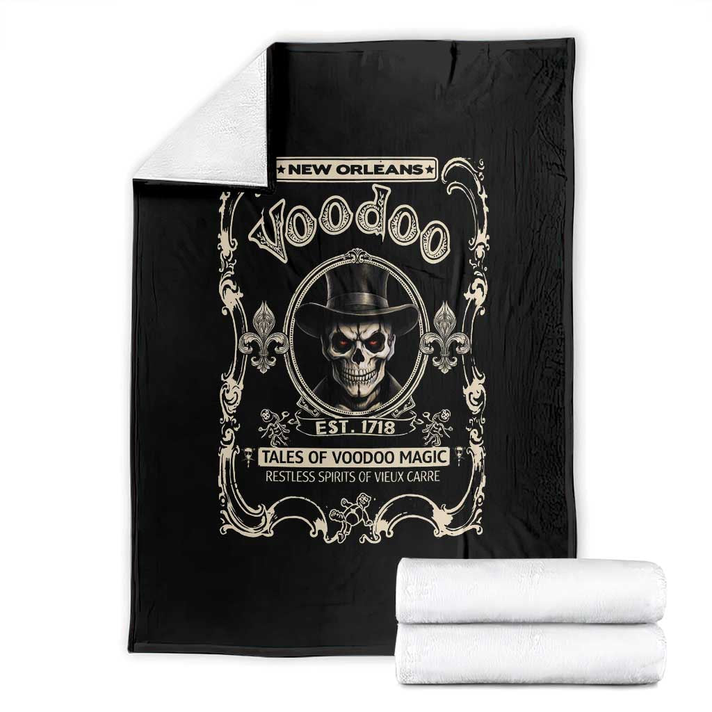 New Orleans Voodoo Throw Blanket Tales Of Voodoo Magic Skull Spooky Hoodoo Rootworker TS11 Black Print Your Wear