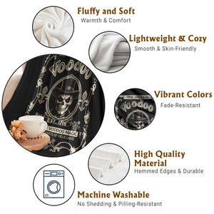 New Orleans Voodoo Throw Blanket Tales Of Voodoo Magic Skull Spooky Hoodoo Rootworker TS11 Print Your Wear