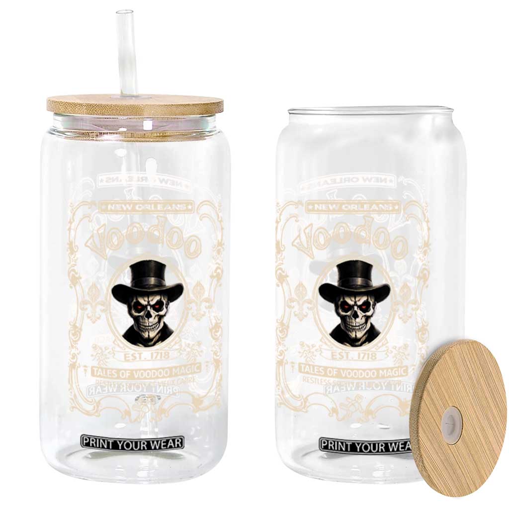 New Orleans Voodoo Glass Can Tales Of Voodoo Magic Skull Spooky Hoodoo Rootworker TS11 Print Your Wear