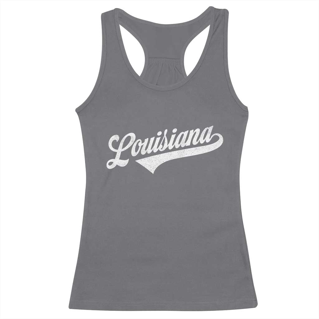 Retro Louisiana Racerback Tank Top Vintage City State Distressed Pride TS11 Charcoal Print Your Wear