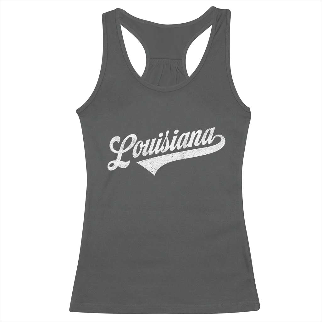 Retro Louisiana Racerback Tank Top Vintage City State Distressed Pride TS11 Dark Heather Print Your Wear