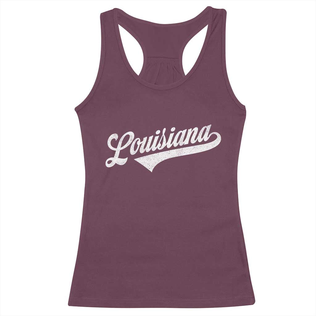 Retro Louisiana Racerback Tank Top Vintage City State Distressed Pride TS11 Maroon Print Your Wear