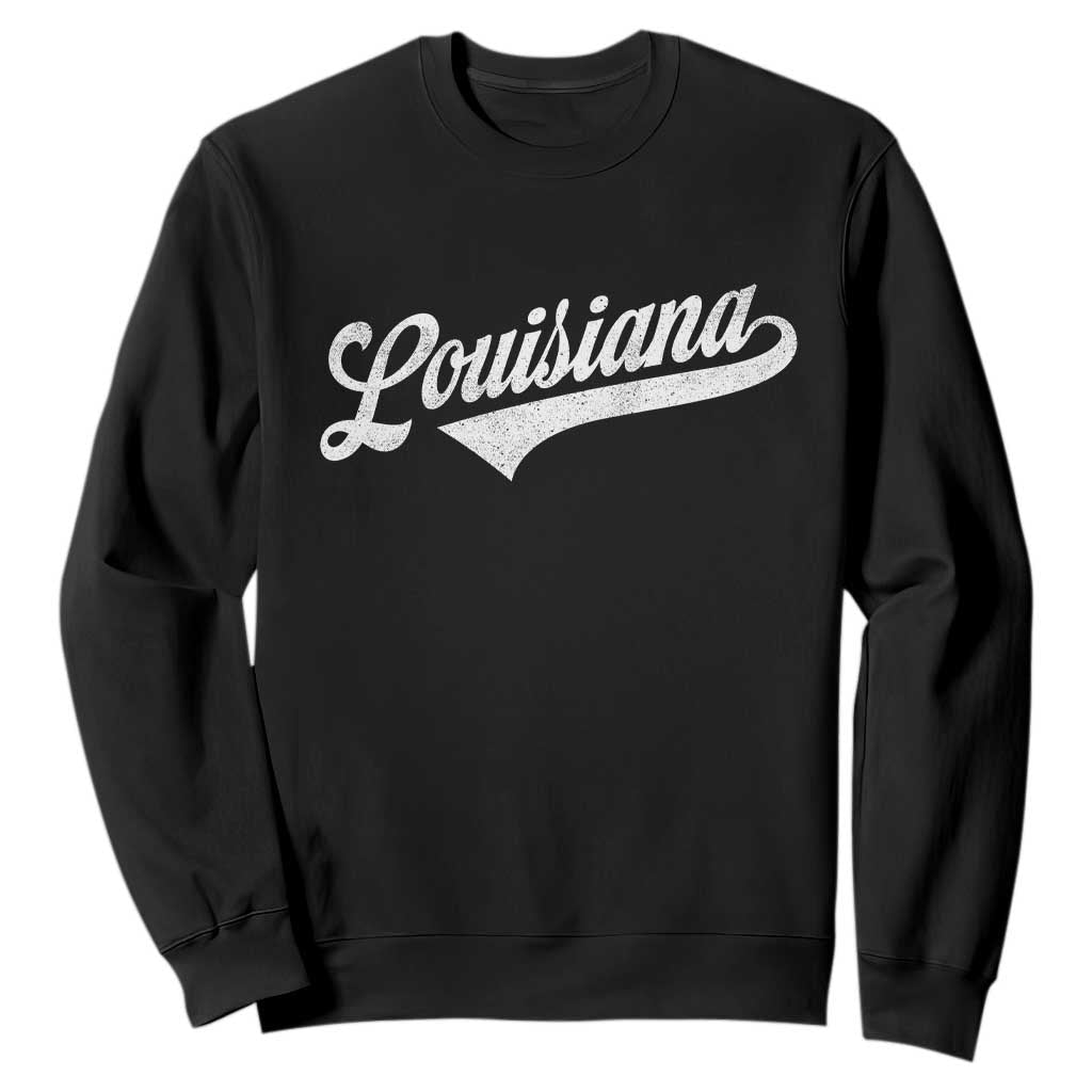 Retro Louisiana Sweatshirt Vintage City State Distressed Pride TS11 Black Print Your Wear