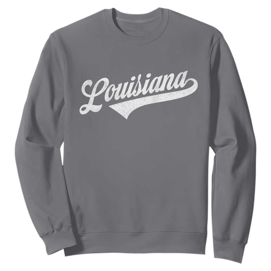 Retro Louisiana Sweatshirt Vintage City State Distressed Pride TS11 Charcoal Print Your Wear