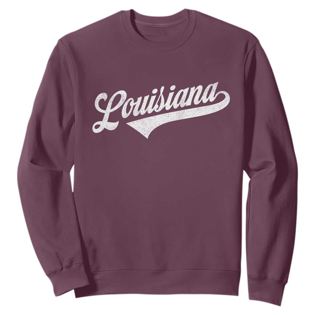 Retro Louisiana Sweatshirt Vintage City State Distressed Pride TS11 Maroon Print Your Wear