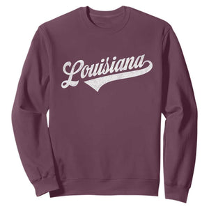 Retro Louisiana Sweatshirt Vintage City State Distressed Pride TS11 Maroon Print Your Wear
