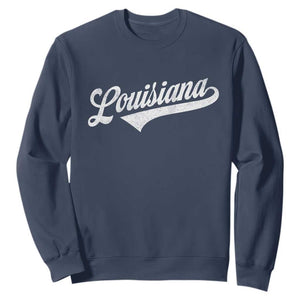 Retro Louisiana Sweatshirt Vintage City State Distressed Pride TS11 Navy Print Your Wear