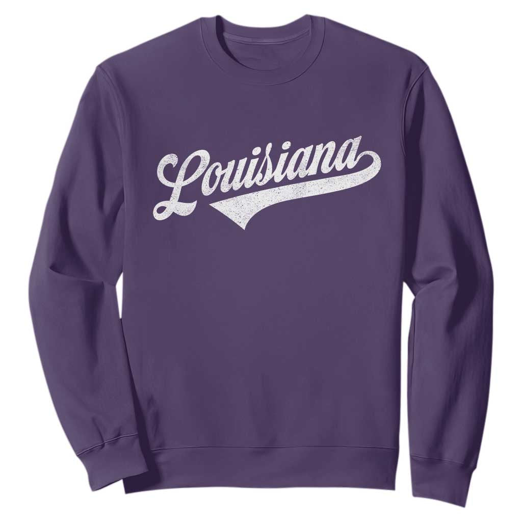 Retro Louisiana Sweatshirt Vintage City State Distressed Pride TS11 Purple Print Your Wear