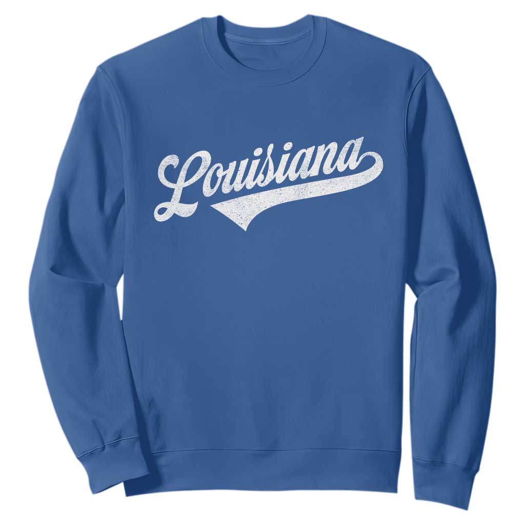 Retro Louisiana Sweatshirt Vintage City State Distressed Pride TS11 Royal Blue Print Your Wear
