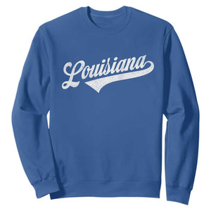 Retro Louisiana Sweatshirt Vintage City State Distressed Pride TS11 Royal Blue Print Your Wear