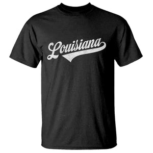 Retro Louisiana T Shirt Vintage City State Distressed Pride TS11 Black Print Your Wear