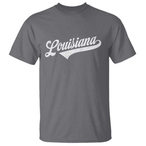 Retro Louisiana T Shirt Vintage City State Distressed Pride TS11 Charcoal Print Your Wear