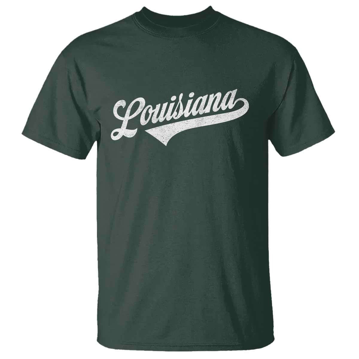 Retro Louisiana T Shirt Vintage City State Distressed Pride TS11 Dark Forest Green Print Your Wear