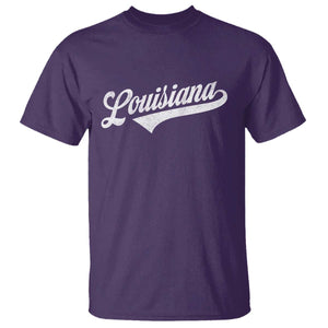 Retro Louisiana T Shirt Vintage City State Distressed Pride TS11 Purple Print Your Wear