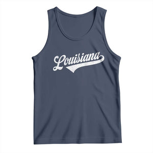 Retro Louisiana Tank Top Vintage City State Distressed Pride TS11 Navy Print Your Wear