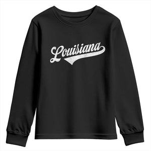 Retro Louisiana Youth Sweatshirt Vintage City State Distressed Pride TS11 Black Print Your Wear