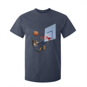 Funny Chimpanzee Basketball Monkey T Shirt For Kid TS11 Navy Print Your Wear