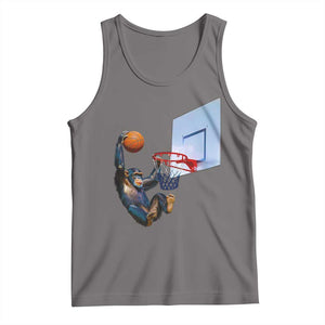 Funny Chimpanzee Basketball Monkey Tank Top TS11 Deep Heather Print Your Wear