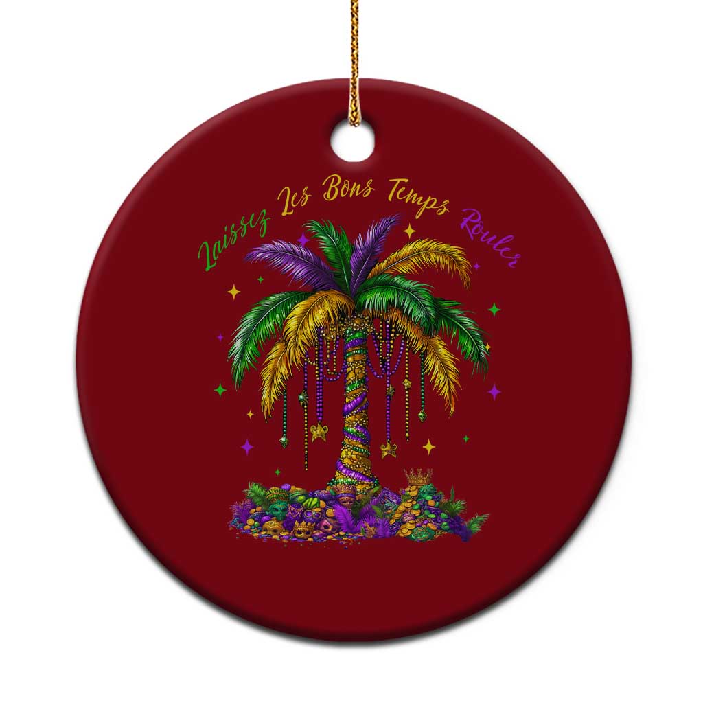 Funny Mardi Gras Coconut Palm Tree Ceramic Ornament Laissez Les Bons Temps Rouler Beads Masks TS11 1pc Red Print Your Wear