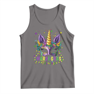 Funny Mardi Gras Princess Tank Top Unicorn Mask Party TS11 Deep Heather Print Your Wear