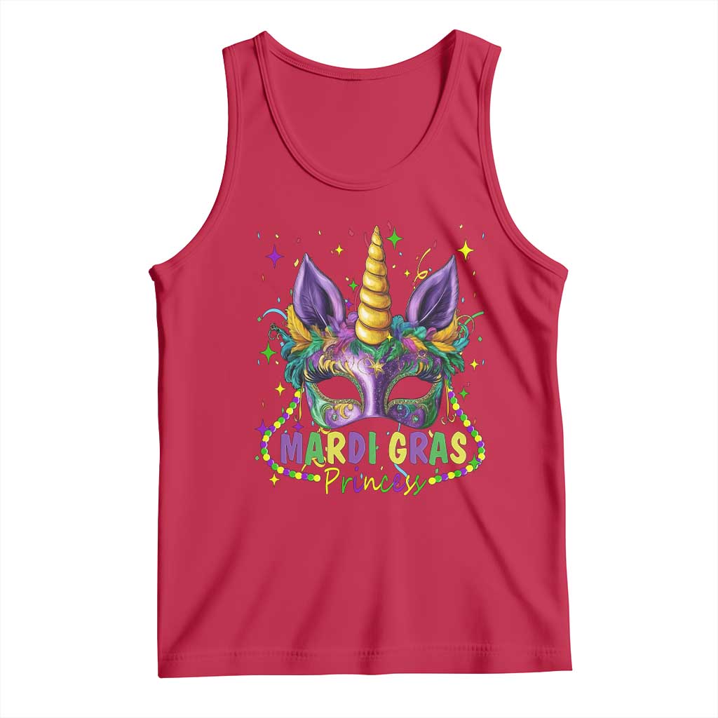 Funny Mardi Gras Princess Tank Top Unicorn Mask Party TS11 Red Print Your Wear